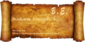 Buxbaum Euszták névjegykártya